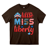 Chocolate Brown little miss liberty Heavy Core Tee - HRA Design Shop