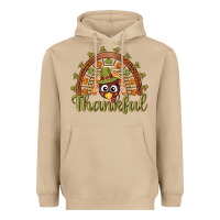 Turkey Rainbow Thankful Thanksgiving Heavyweight Hoodie | Teevron