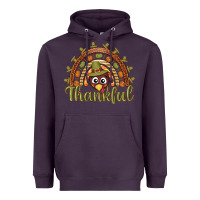 Plum Turkey rainbow thankful thanksgiving Heavyweight Hoodie - NancyCooperArtShop