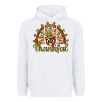 White Turkey rainbow thankful thanksgiving Heavyweight Hoodie - NancyCooperArtShop
