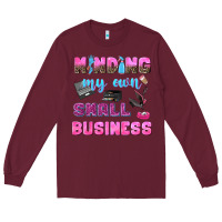 Burgundy mind my own small business Long Sleeve Tee - NancyCooperArtShop