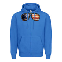 True Royal amerıcan flag glasses Zipper Hoodie - BarkalooDesign