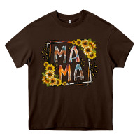 Chocolate Brown mama western Heavy Core Tee - RacoonDesign