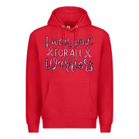 Red i wear pink for all warriors Premium Hoodie - JahusDesignShop