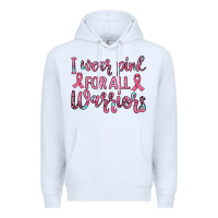 White i wear pink for all warriors Premium Hoodie - JahusDesignShop
