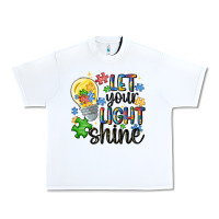 White let your light shine Urban Heavy Tee - MaliasSmallBusiness