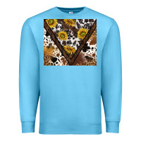 Ocean Blue western sunflowers and cowhide tumbler tbs Premium Sweatshirt - TumblerDesignByShophia