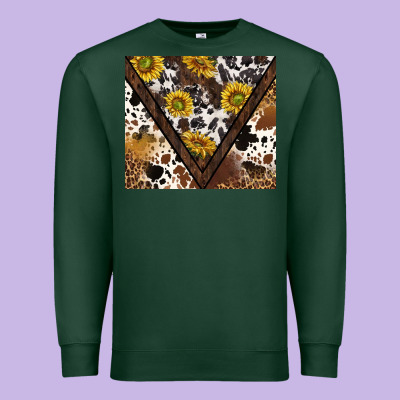 Western Sunflowers And Cowhide Tumbler Tbs Premium Sweatshirt Designed By Tumblerdesignbyshophia