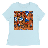 Patriotic Popsicles Seamless Pattern Ladies Tee | Teevron