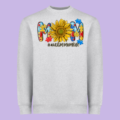 Autism Mom Life Sunflower Heavyweight Sweatshirt Designed By Maliassmallbusiness