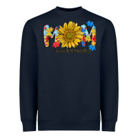 Navy autism mom life sunflower Heavyweight Sweatshirt - MaliasSmallBusiness