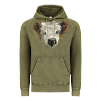 Vintage Olive white calf scottish Vintage Hoodie - BarkalooDesign