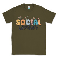 Army Green social worker Classic Tee - MaliasSmallBusiness