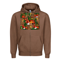 Chestnut Christmas Santa Claus peace hand Zipper Hoodie - Jasminsmagicworld