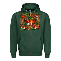 Sports Green Christmas Santa Claus peace hand Zipper Hoodie - Jasminsmagicworld