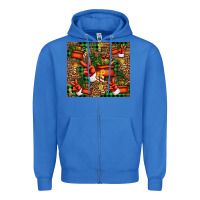 True Royal Christmas Santa Claus peace hand Zipper Hoodie - Jasminsmagicworld