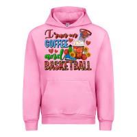 Fuchsia Pink I Run On Coffee And Basketball Frappe Urban Hoodie - FaDigitalArtStudio