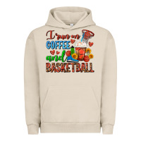 Pigment French Oak I Run On Coffee And Basketball Frappe Urban Hoodie - FaDigitalArtStudio