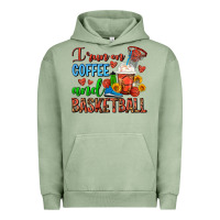 Pigment Oil Green I Run On Coffee And Basketball Frappe Urban Hoodie - FaDigitalArtStudio