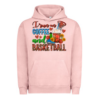 Pigment Salmon I Run On Coffee And Basketball Frappe Urban Hoodie - FaDigitalArtStudio
