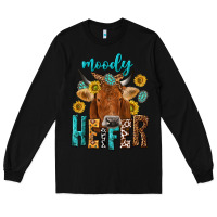 Black moody cow Long Sleeve Tee - NancyCooperArtShop