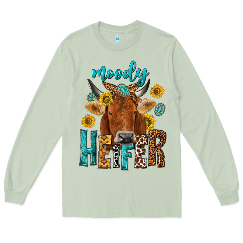 Moody Cow Long Sleeve Tee by NancyCooperArtShop | Teevron