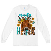 White moody cow Long Sleeve Tee - NancyCooperArtShop