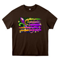 Chocolate Brown mardi gras flag Heavy Core Tee - RacoonDesign