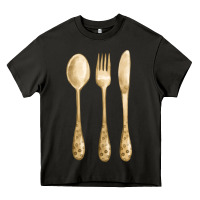 Asphalt spoon fork knife fa element Heavy Core Tee - FaDigitalArtStudio