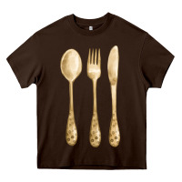 Chocolate Brown spoon fork knife fa element Heavy Core Tee - FaDigitalArtStudio