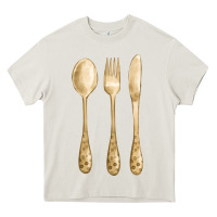 Cream spoon fork knife fa element Heavy Core Tee - FaDigitalArtStudio
