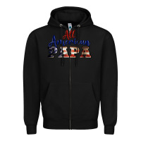 Black all american papa Zipper Hoodie - BarkalooDesign