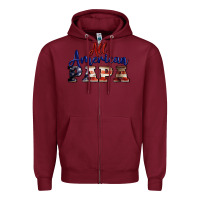 Burgundy all american papa Zipper Hoodie - BarkalooDesign