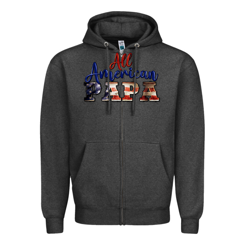 All American Papa Zipper Hoodie by BarkalooDesign | Teevron