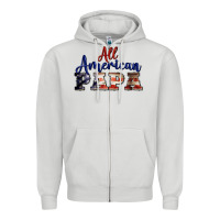 Dove Grey all american papa Zipper Hoodie - BarkalooDesign