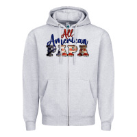 Heather Grey all american papa Zipper Hoodie - BarkalooDesign