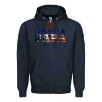 Navy all american papa Zipper Hoodie - BarkalooDesign