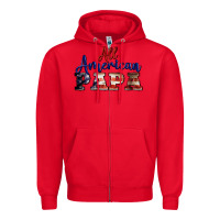 Red all american papa Zipper Hoodie - BarkalooDesign