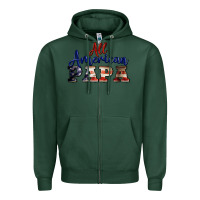 Sports Green all american papa Zipper Hoodie - BarkalooDesign