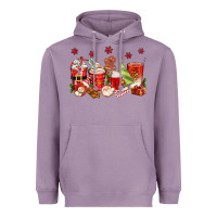 Lavender Christmas coffee cups Heavyweight Hoodie - texasbilliewilder