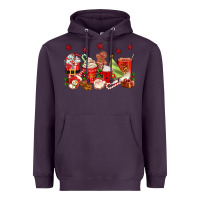 Plum Christmas coffee cups Heavyweight Hoodie - texasbilliewilder