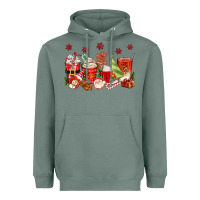 Sage Christmas coffee cups Heavyweight Hoodie - texasbilliewilder