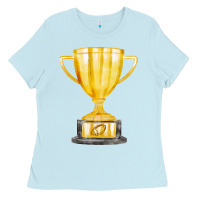 Baby Blue throphy cup Ladies Tee - FaDigitalArtStudio