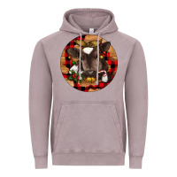 Vintage Zinc Christmas Baby Cow Vintage Hoodie - RanaPortraitStore
