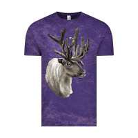 Cloud Purple Reindeer Buck Deer Head Vintage Tee - LillyAllenDesigns