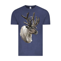Reindeer Buck Deer Head Vintage Tee | Teevron
