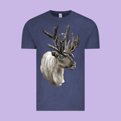 Reindeer Buck Deer Head Vintage Tee Designed By Lillyallendesigns