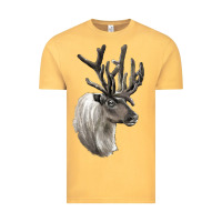 Vintage Mustard Reindeer Buck Deer Head Vintage Tee - LillyAllenDesigns