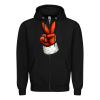 Black Christmas peace hand Zipper Hoodie - Jasminsmagicworld