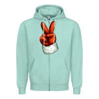 Seafoam Christmas peace hand Zipper Hoodie - Jasminsmagicworld